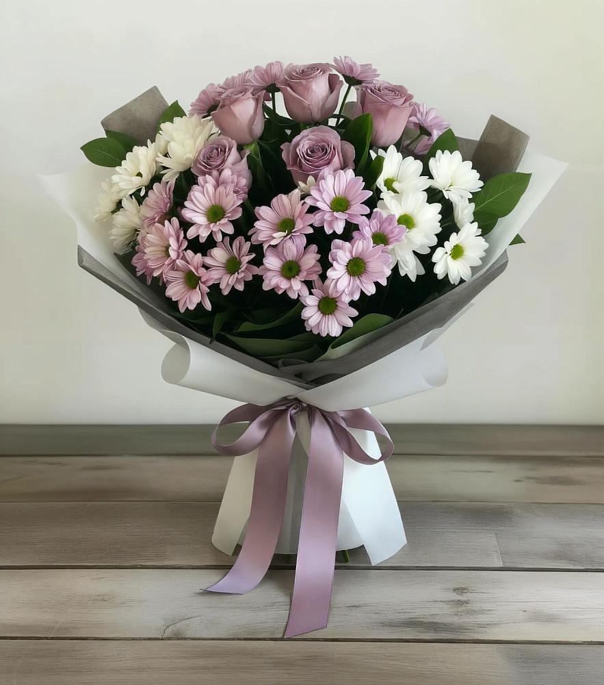 Букет цветов из: Хризантемы и Розы в Гергебиле