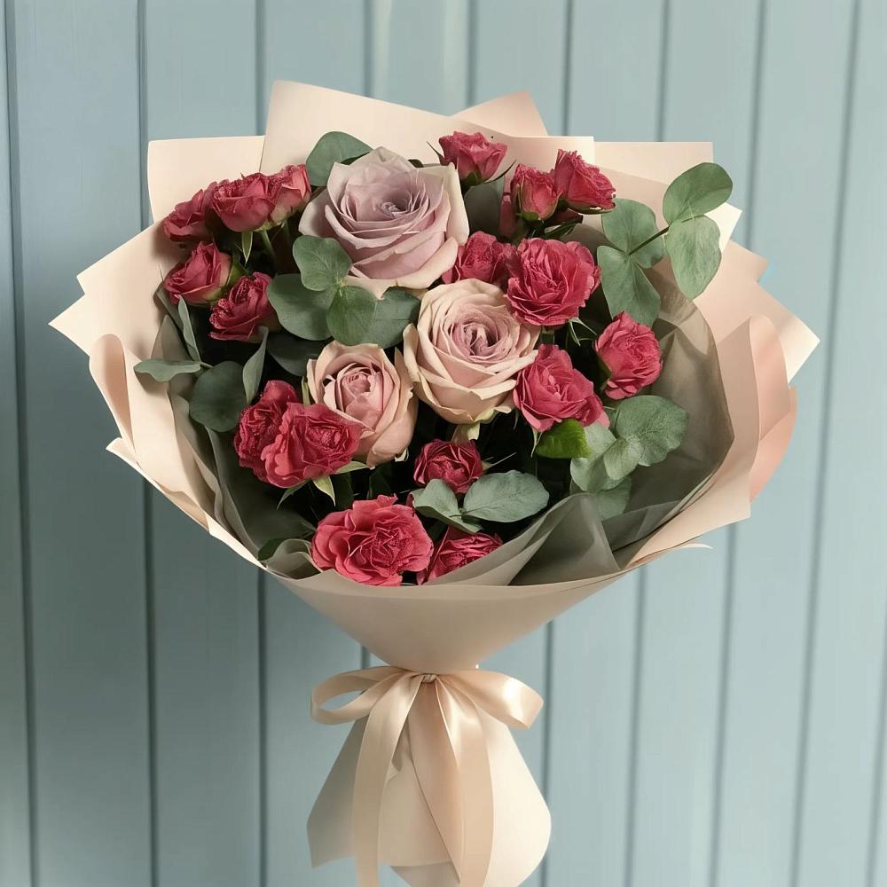 Букет цветов из: Гвоздики и Розы в Гергебиле
