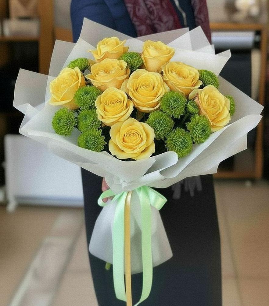 Букет цветов из: Хризантемы и Розы в Гергебиле