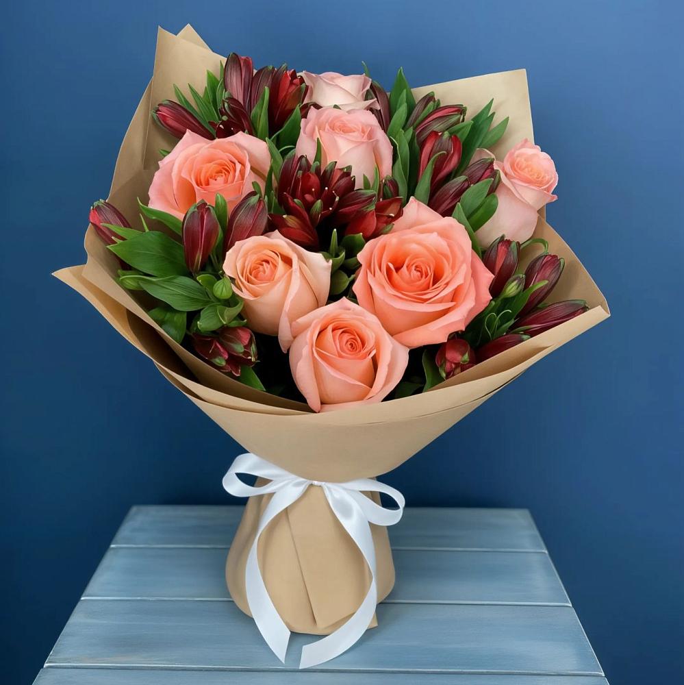 Букет цветов из: Розы и Альстромерии в Гергебиле