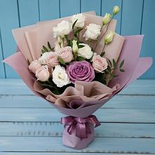 Букет цветов из:  Розы и Лизиантусы #REPLACE_PRED# Гергебиле