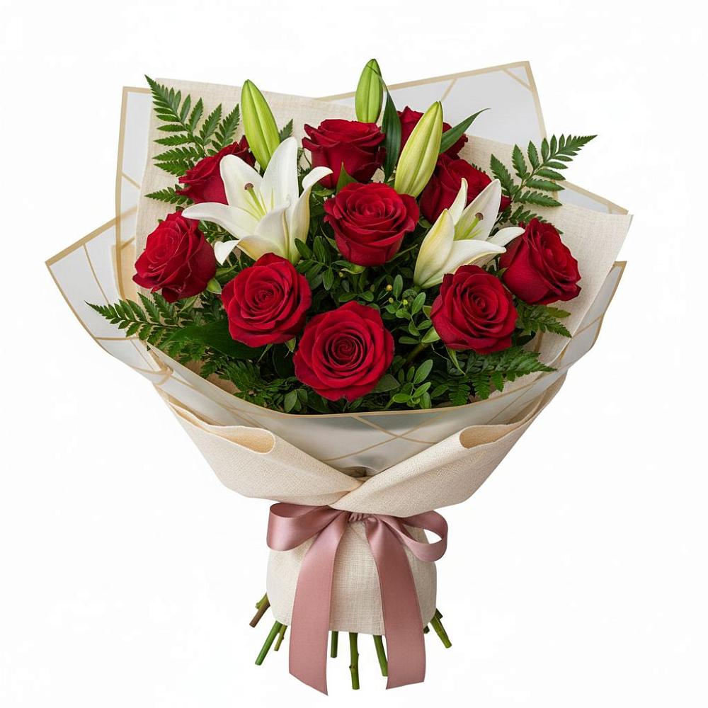 Букет цветов из: Лилии и Розы в Гергебиле