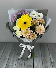 Букет цветов из:  Розы, Герберы и Хризантемы #REPLACE_PRED# Гергебиле