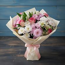 Букет цветов из:  Хризантемы, Альстромерии и Розы в Гергебиле