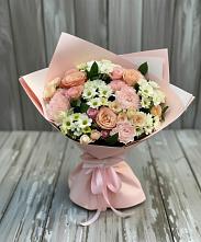 Букет цветов из:  Гвоздики, Розы и Хризантемы в Гергебиле