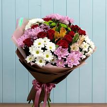 Букет цветов из:  Розы, Хризантемы и Альстромерии в Гергебиле