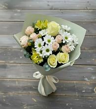 Букет цветов из:  Альстромерии, Розы и Хризантемы в Гергебиле