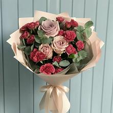 Букет цветов из:  Гвоздики и Розы в Гергебиле