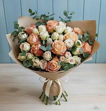 Букет цветов из:  Альстромерии и Розы #REPLACE_PRED# Гергебиле