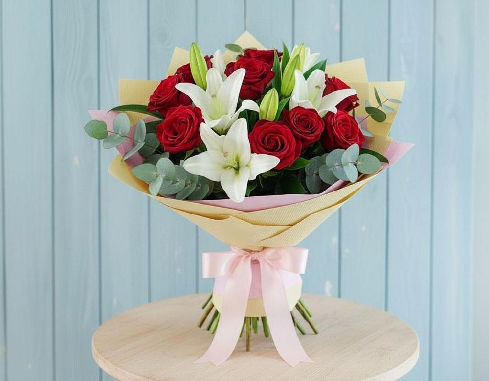 Букет цветов из: Лилии и Розы в Гергебиле